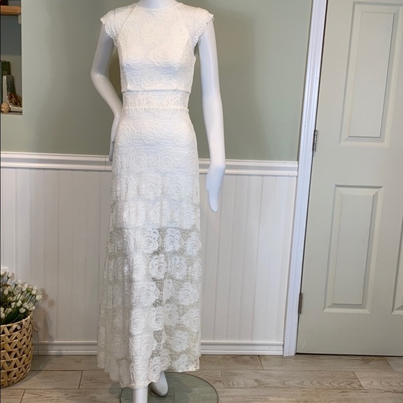 lace plus size floral dress Tiered Mesh Lace Floral Dress main image 1